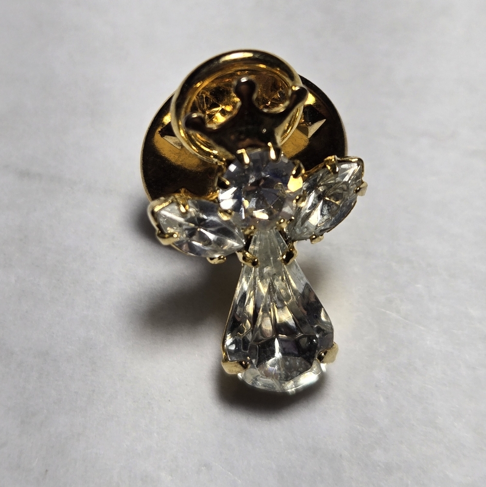 Elegant Gold and Silver Angel Brooch